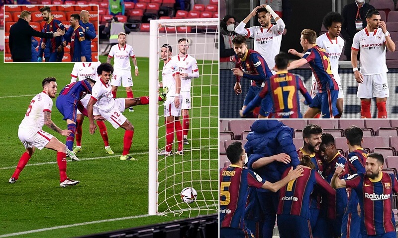 Pique lập công ngoạn mục, Barcelona thắng kịch tính Sevilla