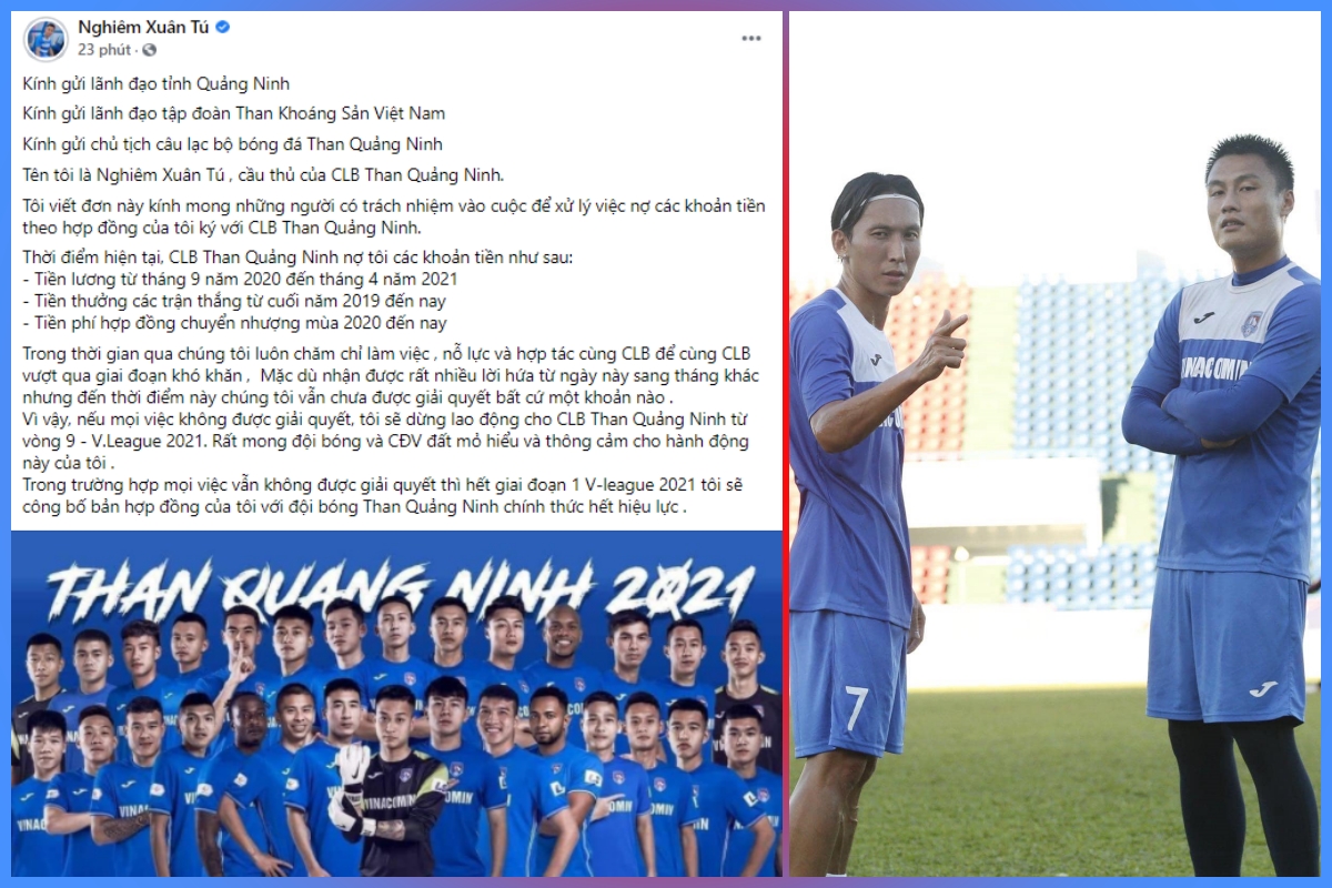 Cầu thủ Than Quảng Ninh đồng loạt viết tâm thư muốn chấm dứt hợp đồng