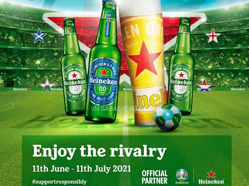 Quảng cáo của Heineken với logo Euro 2020. (Ảnh: Twitter)