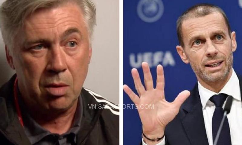 Perez bị Chủ tịch UEFA chê kém, HLV Ancelotti đáp trả lại cực gắt
