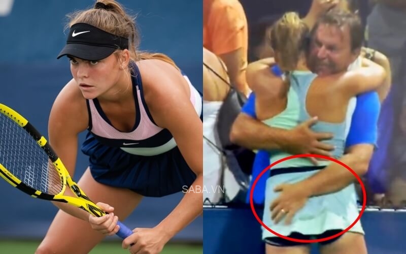 SỐC với hình ảnh cha vỗ mông, ôm hôn con gái ở giải quần vợt Mỹ