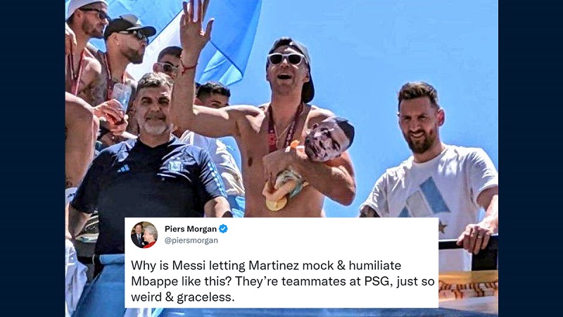Morgan lên án Messi vì dửng dưng trước việc Martinez chế giễu Mbappe