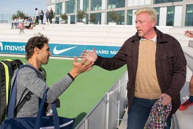 Becker trong một lần đến thăm Nadal.