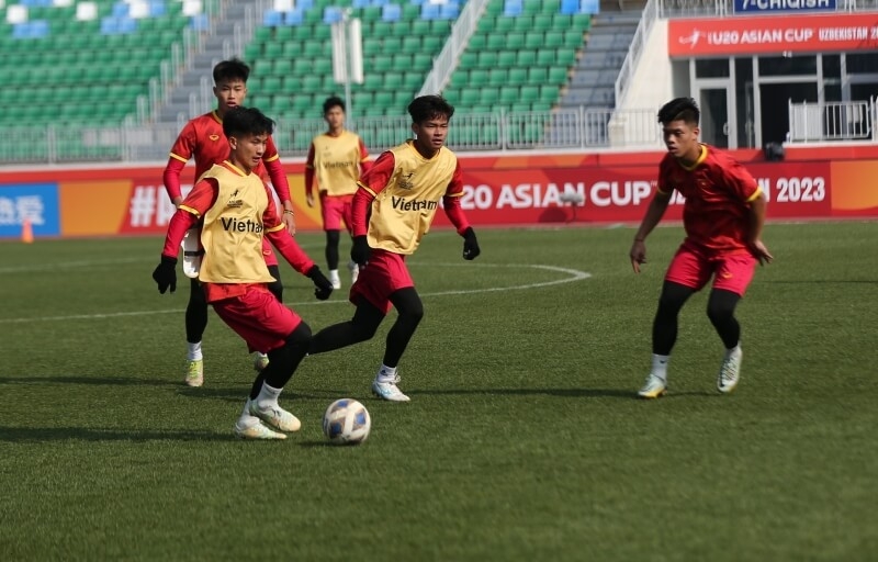 U20 Việt Nam nỗ lực tập luyện (ảnh: Dân Trí)