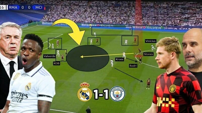 Góc chiến thuật Real Madrid 1-1 Man City: Pep có lý khi thận trọng